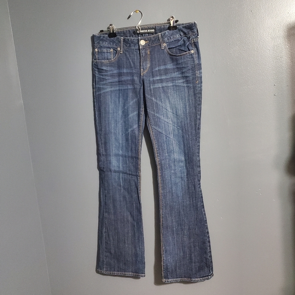 Express Jeans Stella Low Rise Bootcut Womens Jeans Dark Wash Size 6